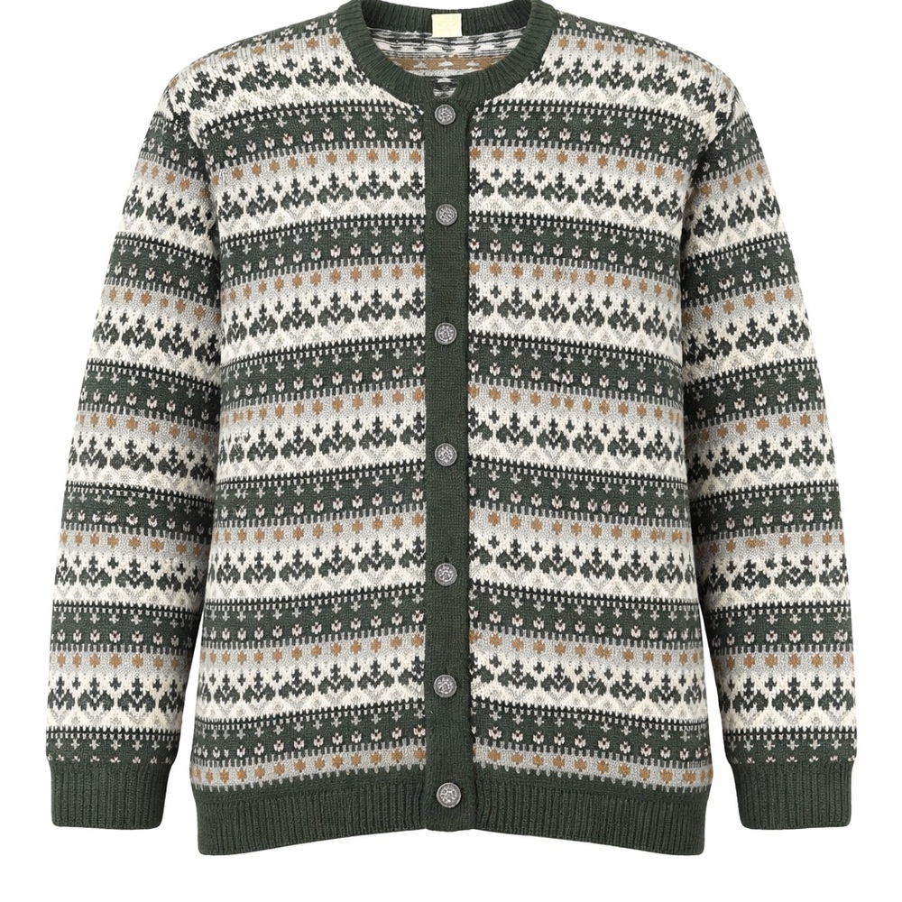 🎀BOGO 50% off 🎀 Patterned Green and White Cardigan